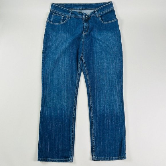Riders by Lee Relaxed Tapered Womens Jeans Plus Size 18W M Stretch Dark Wash - Picture 1 of 10